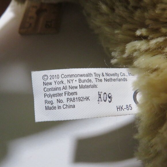 Tan Commonwealth Plush Rabbit Bunny with long hair 9" tall Easter - Picture 8 of 10